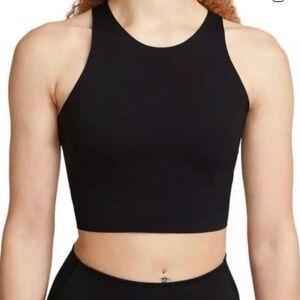 Nike yoga luxe crop tank top black gym top women’s L large dri fit cropped